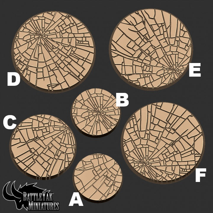 Coldstone Bases - Cracked Ice Terrain Base Set (6 Variants Available) - Battle Yak