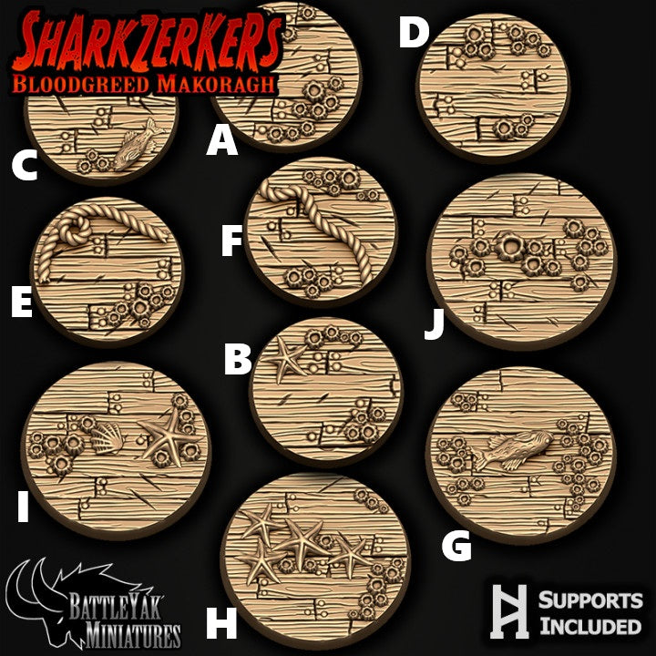 Ship Deck Bases - Sharkzerker Base Set (15 Variants Available) - Battle Yak