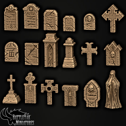 Beyond Mortality Terrain - Gravestones and Dungeon Setpieces (20 Variants Available) - Battle Yak