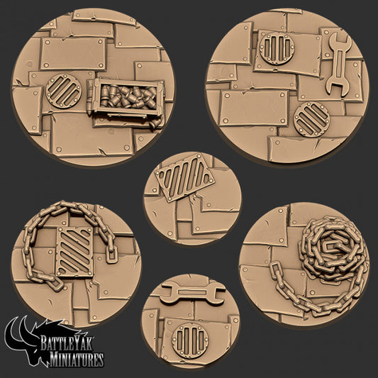 Goblin Skyship Bases - Clunky SciFi Design Base Set (6 Variants Available) - Battle Yak