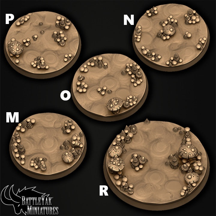 Bloomcavern Bases - Mushroom Terrain Base Set (19 Variants Available) - Battle Yak
