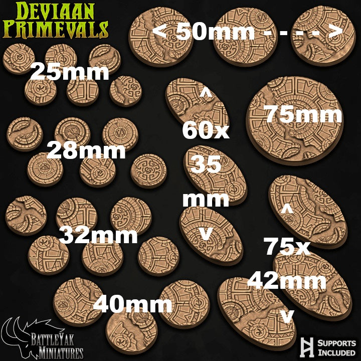 Cyclopean Remnants Bases - Ruined Tile Mosaic Terrain Base Set (31 Variants Available) - Battle Yak