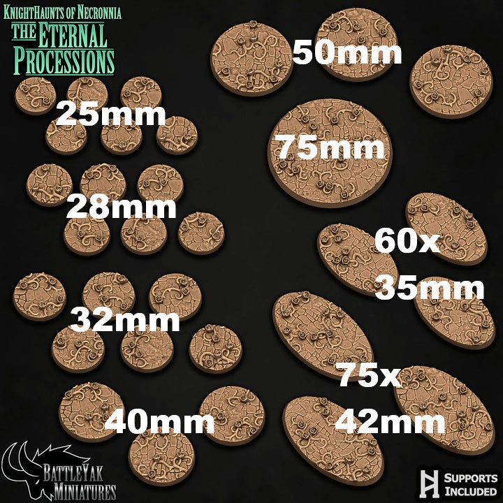 Blackrose Burial Ground Bases - Roses and Flagstones Terrain Base Set (31 Variants Available) - Battle Yak