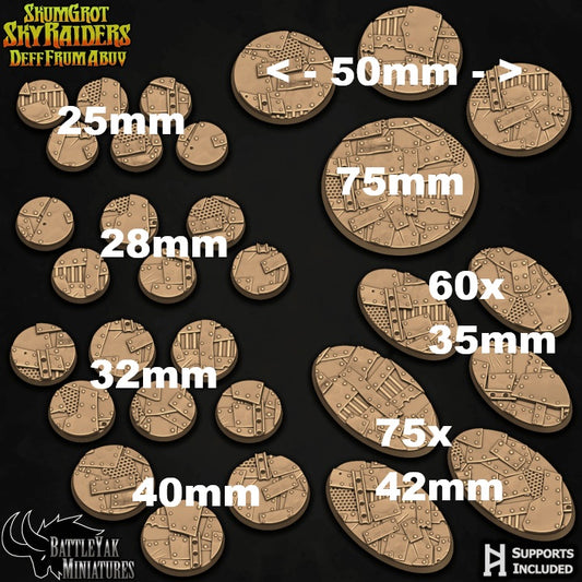 Skumfort Bases - Scrap Metal Terrain Base Set (31 Variants Available) - Battle Yak