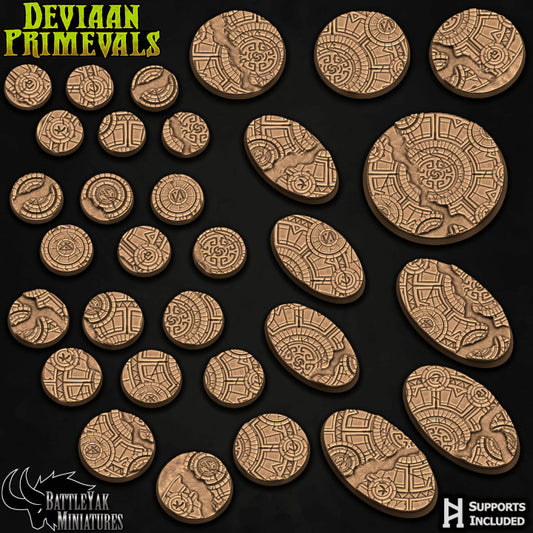 Cyclopean Remnants Bases - Ruined Tile Mosaic Terrain Base Set (31 Variants Available) - Battle Yak