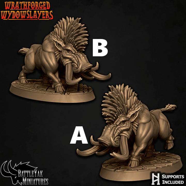 Wrathforged Wydowslayers, Wild Battleboars (4 Variants Available) - Battle Yak