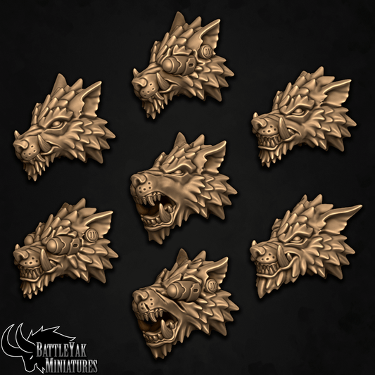 Warfrost Wolf Heads, Customisation Pack (7 Variants Available) - Battle Yak