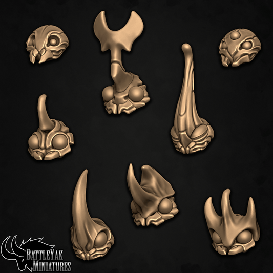 Broodknight Heads, Beetle and Bug Folk Customisation Pack - 28mm Scale (8 Variants Available) - Battle Yak