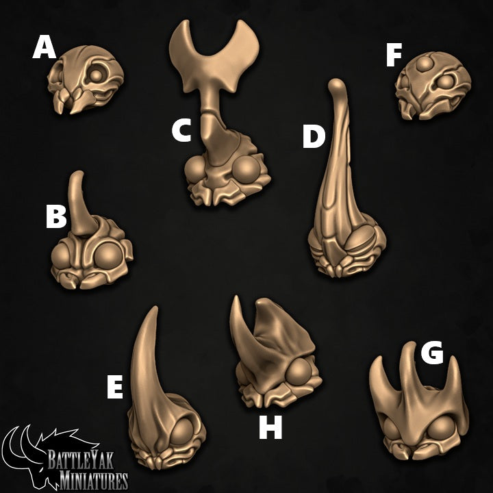 Broodknight Heads, Beetle and Bug Folk Customisation Pack - 28mm Scale (8 Variants Available) - Battle Yak