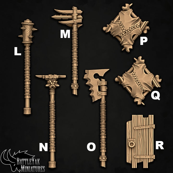 GurGutch Arsenal, Ogre Weapons Customisation Pack - 32mm Scale (18 Variants Available) - Battle Yak