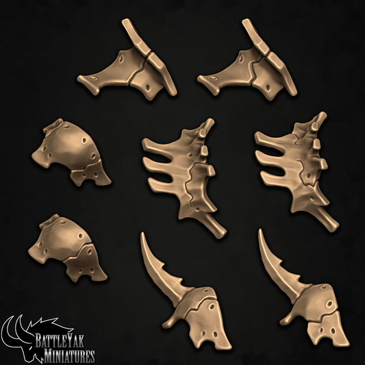 Dynasty of Nul Flayerfiend Pauldrons, Bone Armour Customisation Pack (8 Variants Available) - Battle Yak