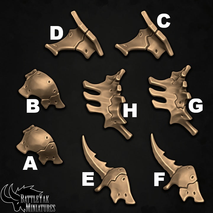 Dynasty of Nul Flayerfiend Pauldrons, Bone Armour Customisation Pack (8 Variants Available) - Battle Yak