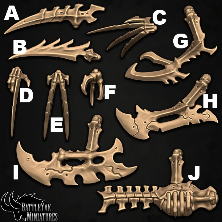 Dynasty of Nul Flayerfiend Weapons and Claws, Living Bone Customisation Pack (8 Variants Available) - Battle Yak