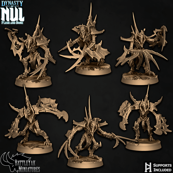 Dynasty of Nul Flayerfiends - Bone Construct Soldiers, Flesh Squad (6 Variants Available) - Battle Yak