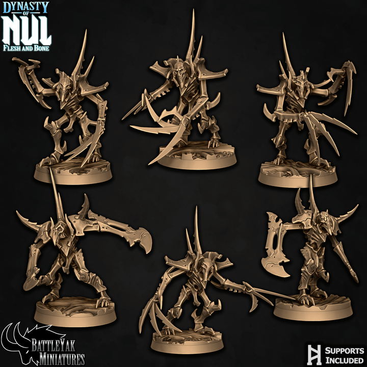 Dynasty of Nul Flayerfiends - Bone Construct Soldiers, Bone Squad (6 Variants Available) - Battle Yak