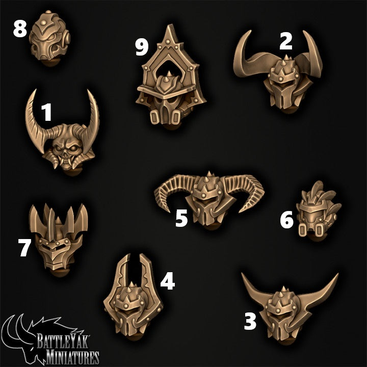 Slayer Cult Heads, Customisation Pack - 32mm Scale (9 Variants Available) - Battle Yak