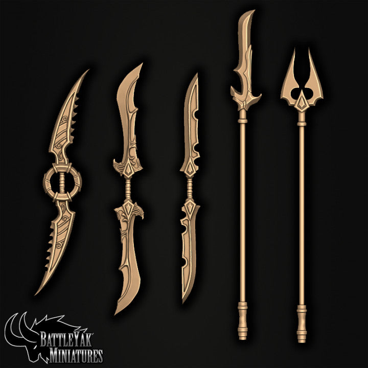 Bloodborn Eldarch Weapons and Gear, Noble Elf Customisation Pack - 28mm Scale (10 Variants Available) - Battle Yak