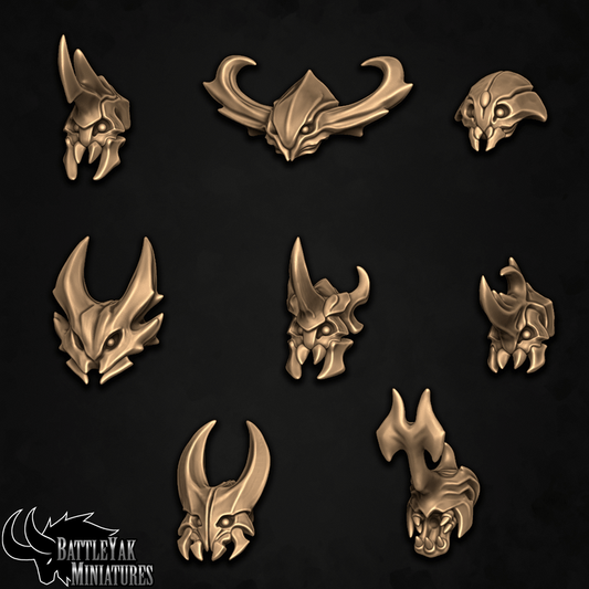 Great Broodknight Heads, Beetle and Bug Folk Customisation Pack - 28mm Scale (8 Variants Available) - Battle Yak