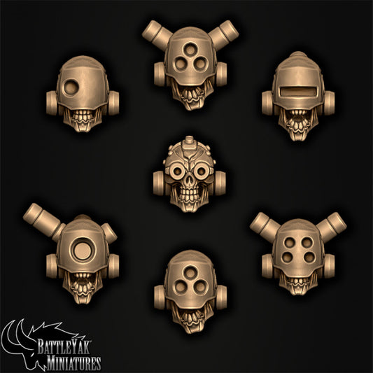 Warghast Reanimator Heads, Customisation Pack - 28mm Scale (7 Variants Available) - Battle Yak