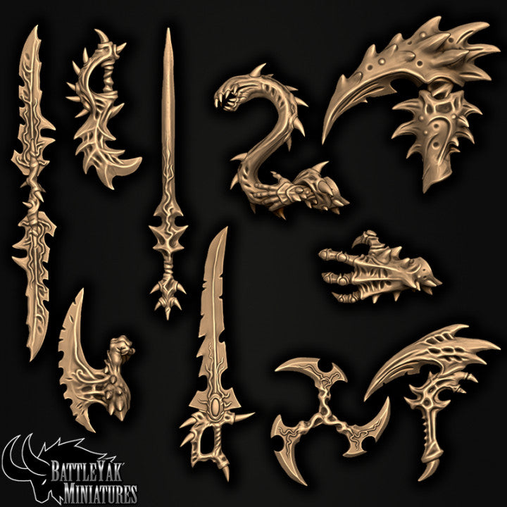 Primal Heart Eldarch Weapons, Customisation Pack - 32mm Scale (10 Variants Available) - Battle Yak
