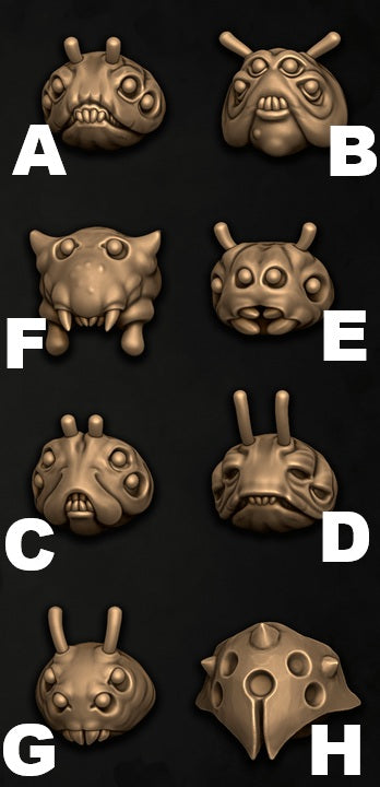 Grubberdrudge Maggot Heads, Customisation Pack (8 Variants Available) - Battle Yak