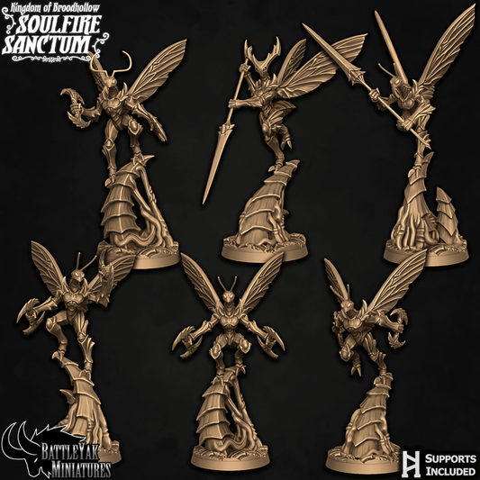 Mantisant Flying Vespids - Mantis Folk Warriors (6 Variants Available) - Battle Yak
