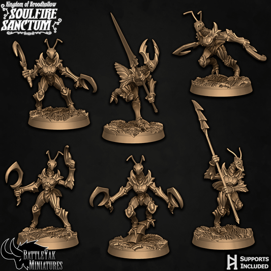 Mantisant Vespids - Mantis Folk Warriors (6 Variants Available) - Battle Yak