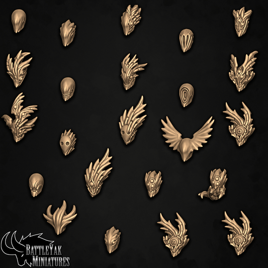 Seven Heavens Omenchoir, Extoller Celestial Heads, Customisation Pack - 28mm Scale (23 Variants Available) - Battle Yak (Copy)