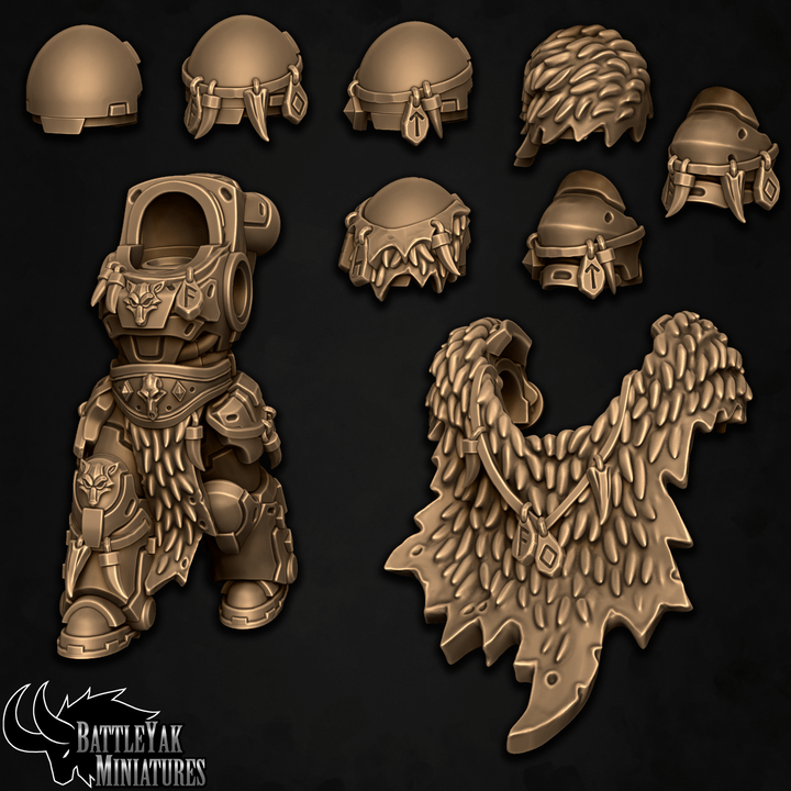 Sentinel Paladin Pauldrons and Cloaks, Wolves of Winter Customisation Pack - 28mm Scale (13 Variants Available) - Battle Yak