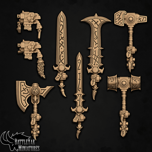 Sentinel Paladins Melee Weapons, Wolves of Winter Customisation Pack - 28mm Scale (15 Variants Available) - Battle Yak