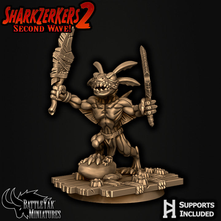 Sharkzerkers, Piranaka Ripjaw Pack - Fishfolk Fighters (6 Variants Available) - Battle Yak