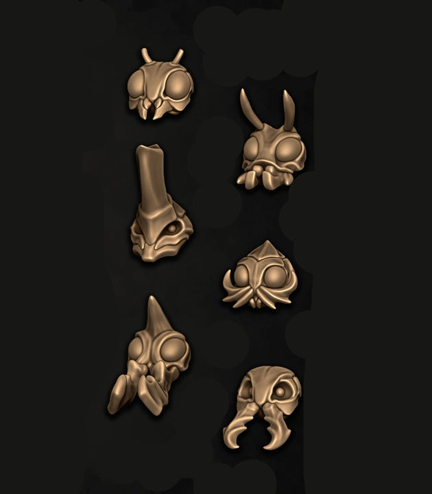 Broodsworn Zanzipede and Rider Heads, Insect Folk Customisation Pack (6 Variants Available) - Battle Yak