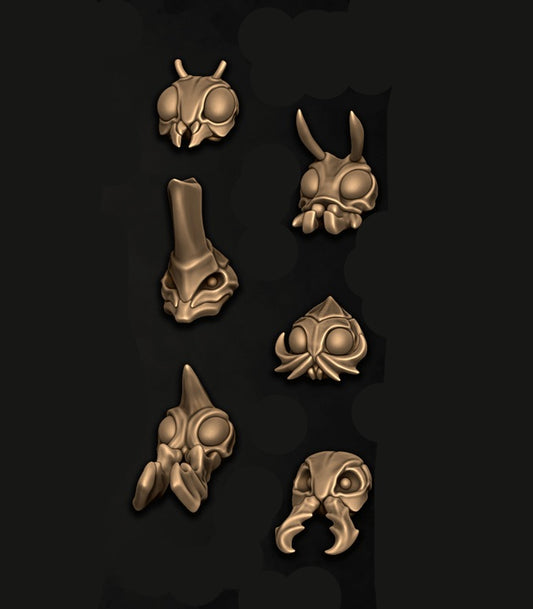 Broodsworn Zanzipede and Rider Heads, Insect Folk Customisation Pack (6 Variants Available) - Battle Yak
