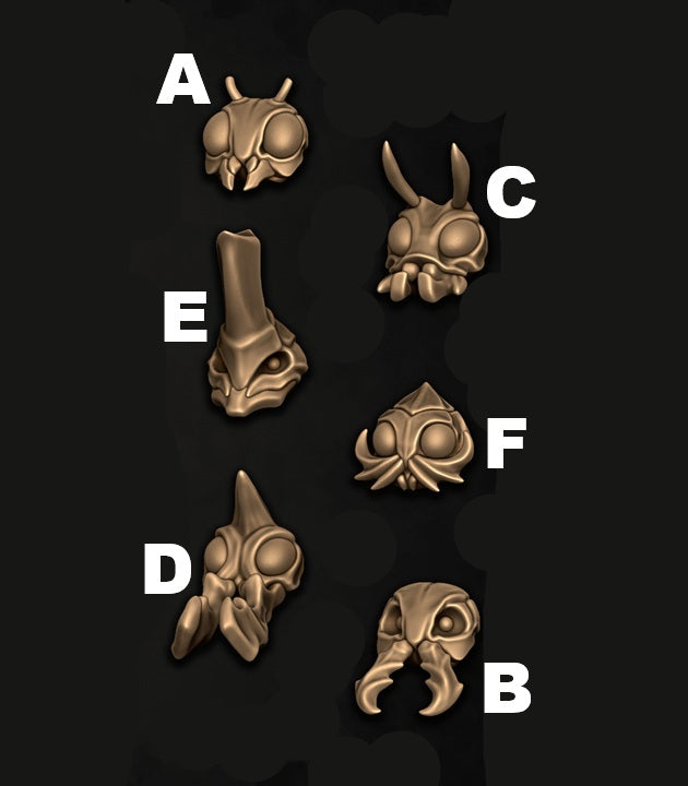 Broodsworn Zanzipede and Rider Heads, Insect Folk Customisation Pack (6 Variants Available) - Battle Yak
