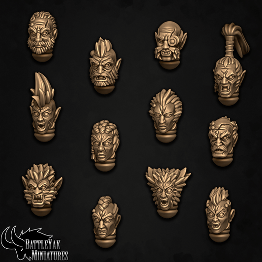 Sentinel Heads, Wolves of Winter Customisation Pack - 32mm Scale (12 Variants Available) - Battle Yak