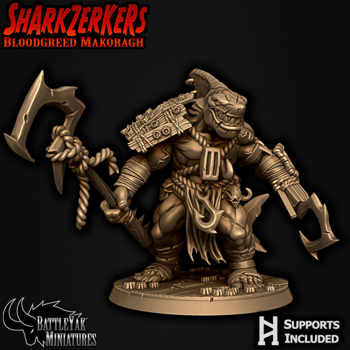 Sharkzerkers, Bloodgreed Makoragh (3 Variants Available) - Battle Yak