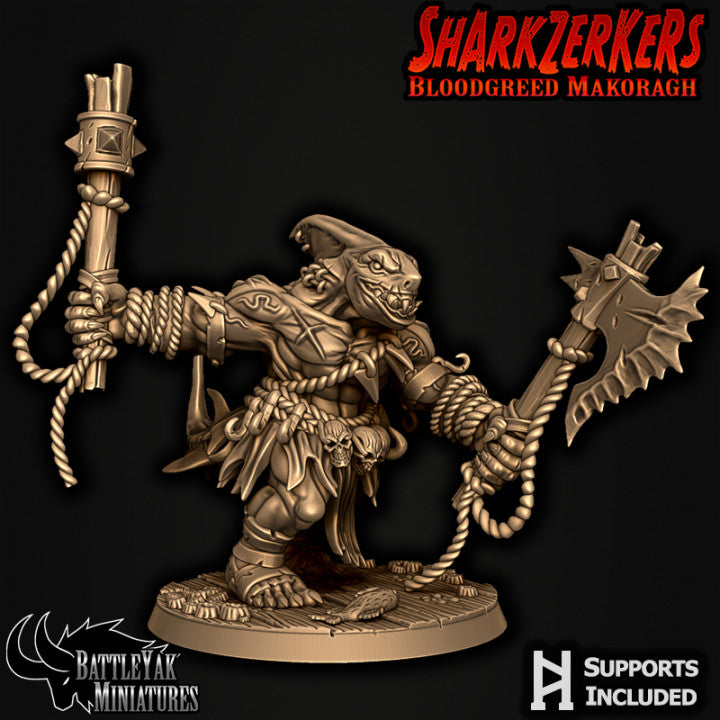 Sharkzerkers, Bloodgreed Makoragh (3 Variants Available) - Battle Yak