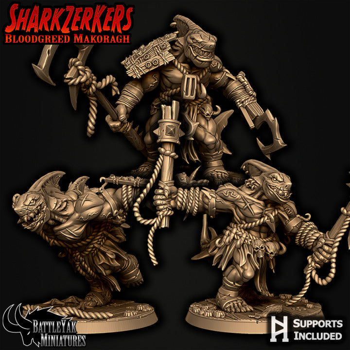 Sharkzerkers, Bloodgreed Makoragh (3 Variants Available) - Battle Yak