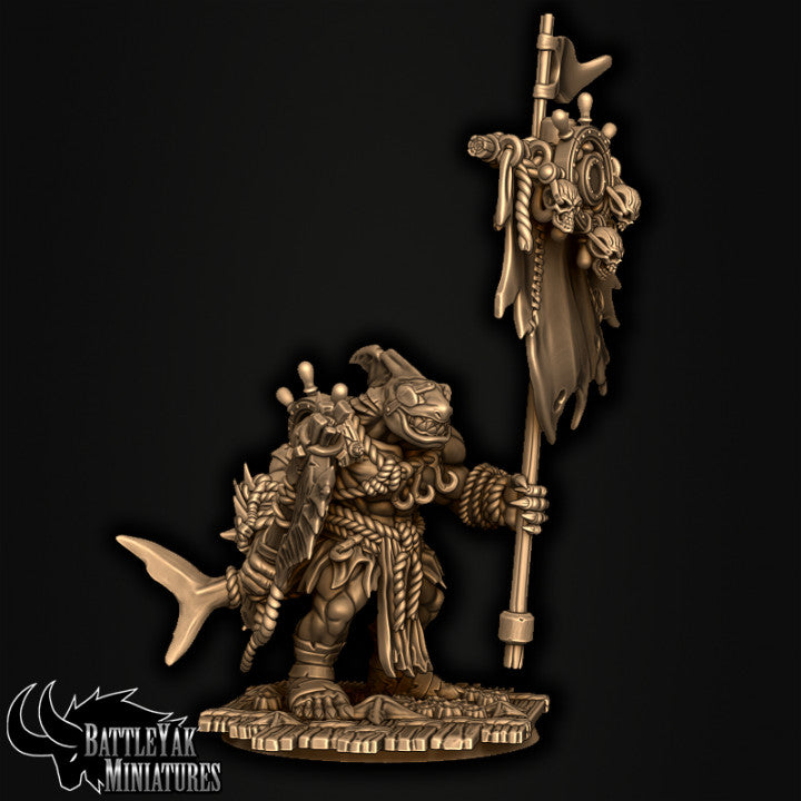 Sharkzerkers, Shark Folk Warriors - Great-Weapon Pack (4 Variants Available) - Battle Yak