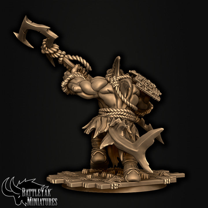 Sharkzerkers, Shark Folk Warriors - Great-Weapon Pack (4 Variants Available) - Battle Yak
