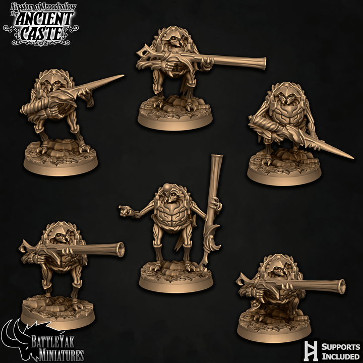 Ancient Caste Broodgunners - Beetle Folk Ranged Fighters (6 Variants Available) - Battle Yak