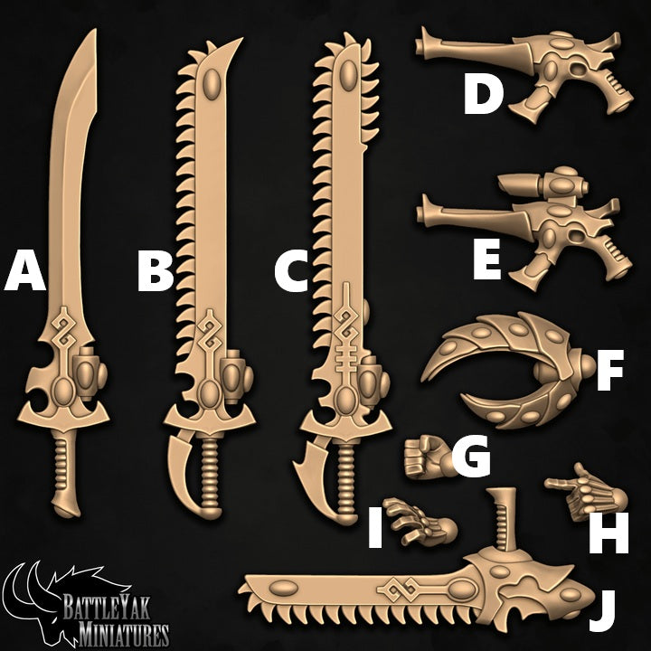Strand Walkers, Light Weapons and Heads - 32mm Scale (10 Variants Available) - Battle Yak