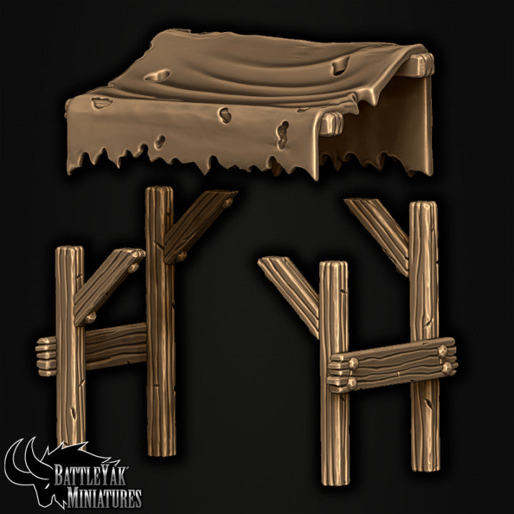 Bloodgreed Bay Terrain Set - Fishwife Stall Scenery Kit (15 Variants Available) - Battle Yak