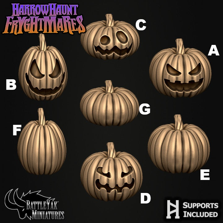 Harrowhaunt Fryghtmare Terrain - Spooky Halloween Pumpkins, Fences and Tree (11 Variants Available) - Battle Yak