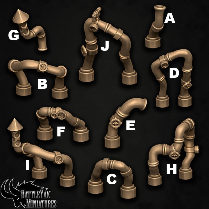 Wyzerd Skitterlair Pipes and Tubes, Terrain Scatter Set (10 Variants Available) - Battle Yak