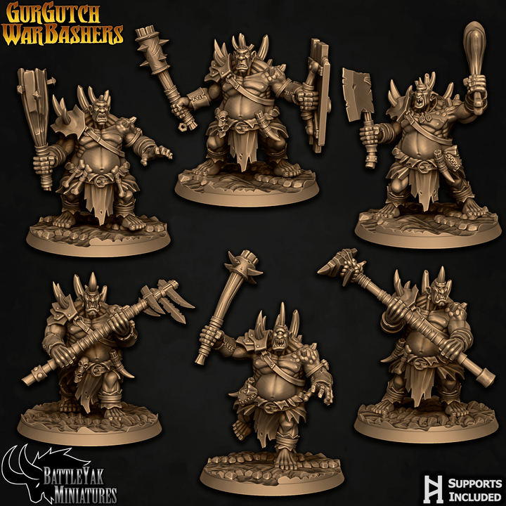 GurGutch Rockblood Warbashers - Ogre Fighters (6 Variants Available) - Battle Yak