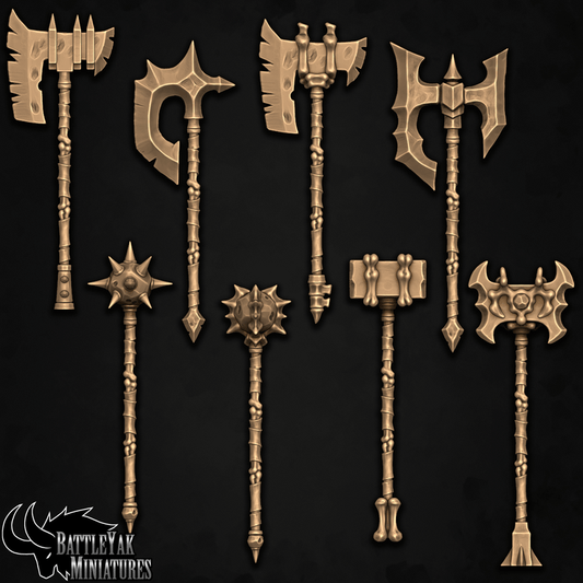 Battleghoul Weapons and Shields, Customisation Pack - 28mm Scale (16 Variants Available) - Battle Yak