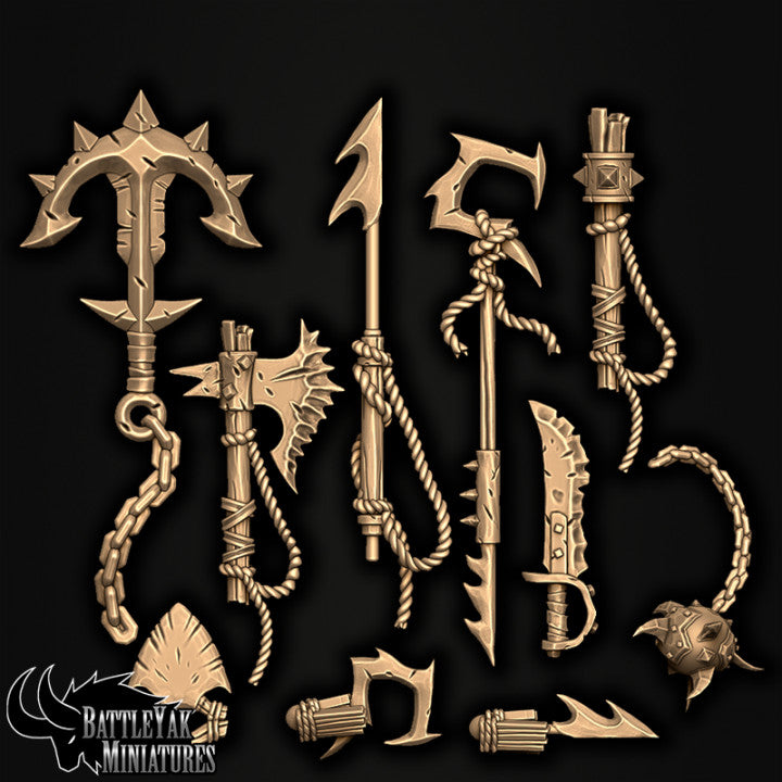 Sharkzerker Weapons,Customisation Pack - 32mm Scale (10 Variants Available) - Battle Yak