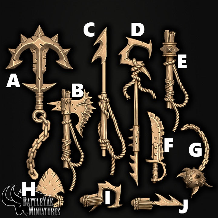 Sharkzerker Weapons,Customisation Pack - 32mm Scale (10 Variants Available) - Battle Yak