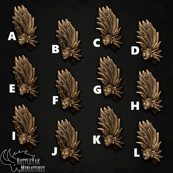 Wrathforged Wydowslayer Heads, Customisation Pack - 32mm Scale (20 Variants Available) - Battle Yak
